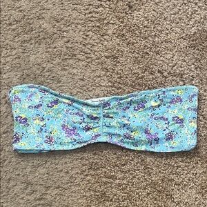 Floral Blue Bandeau Top